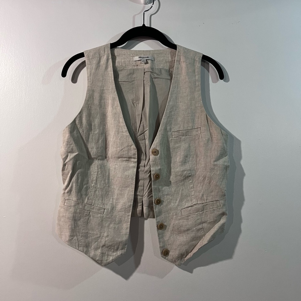 Madewell Light Tan Linen Vest